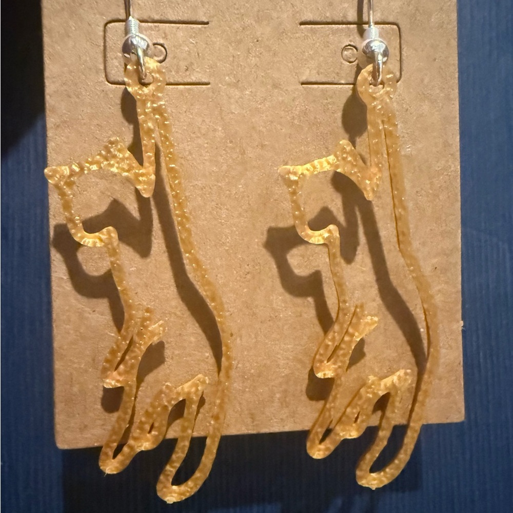 Gold Cat 3D Earrings